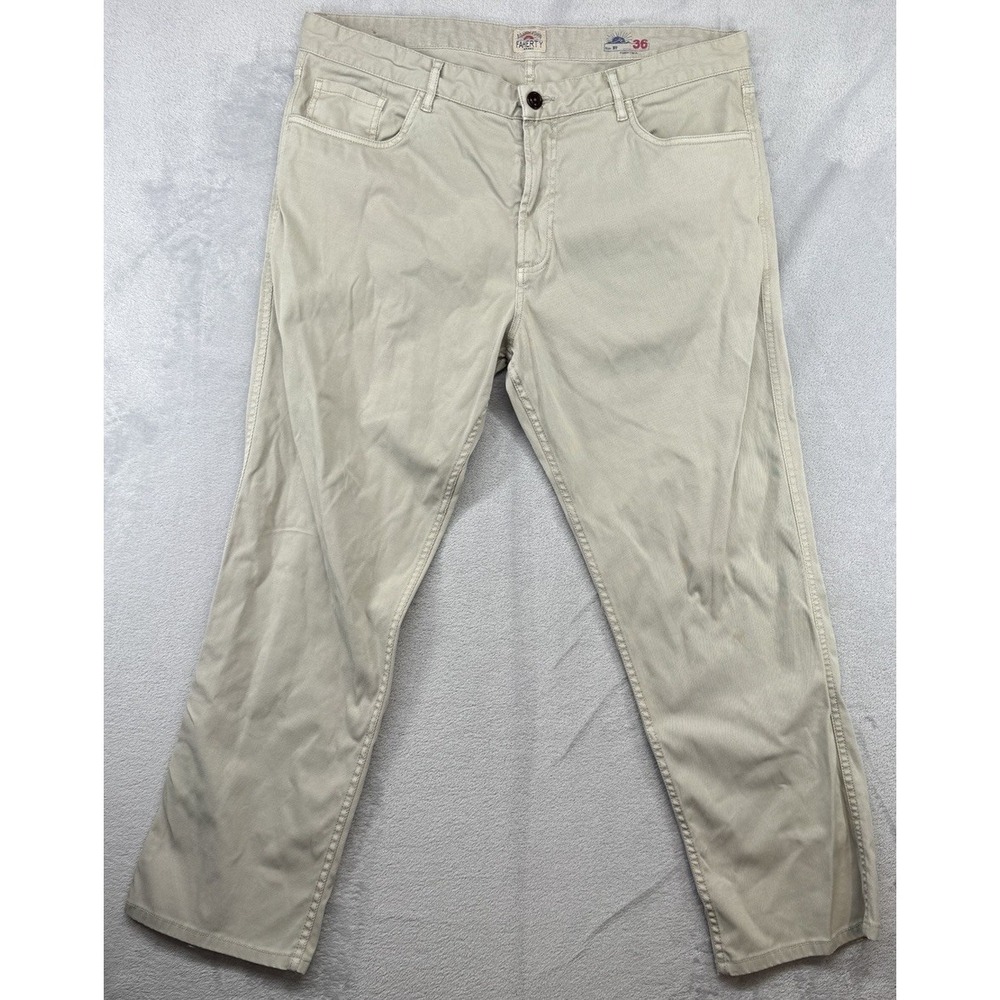 Faherty Comfort Twill 5 Pocket Pants Cotton Chino Pants Beige Men's Size 36x29